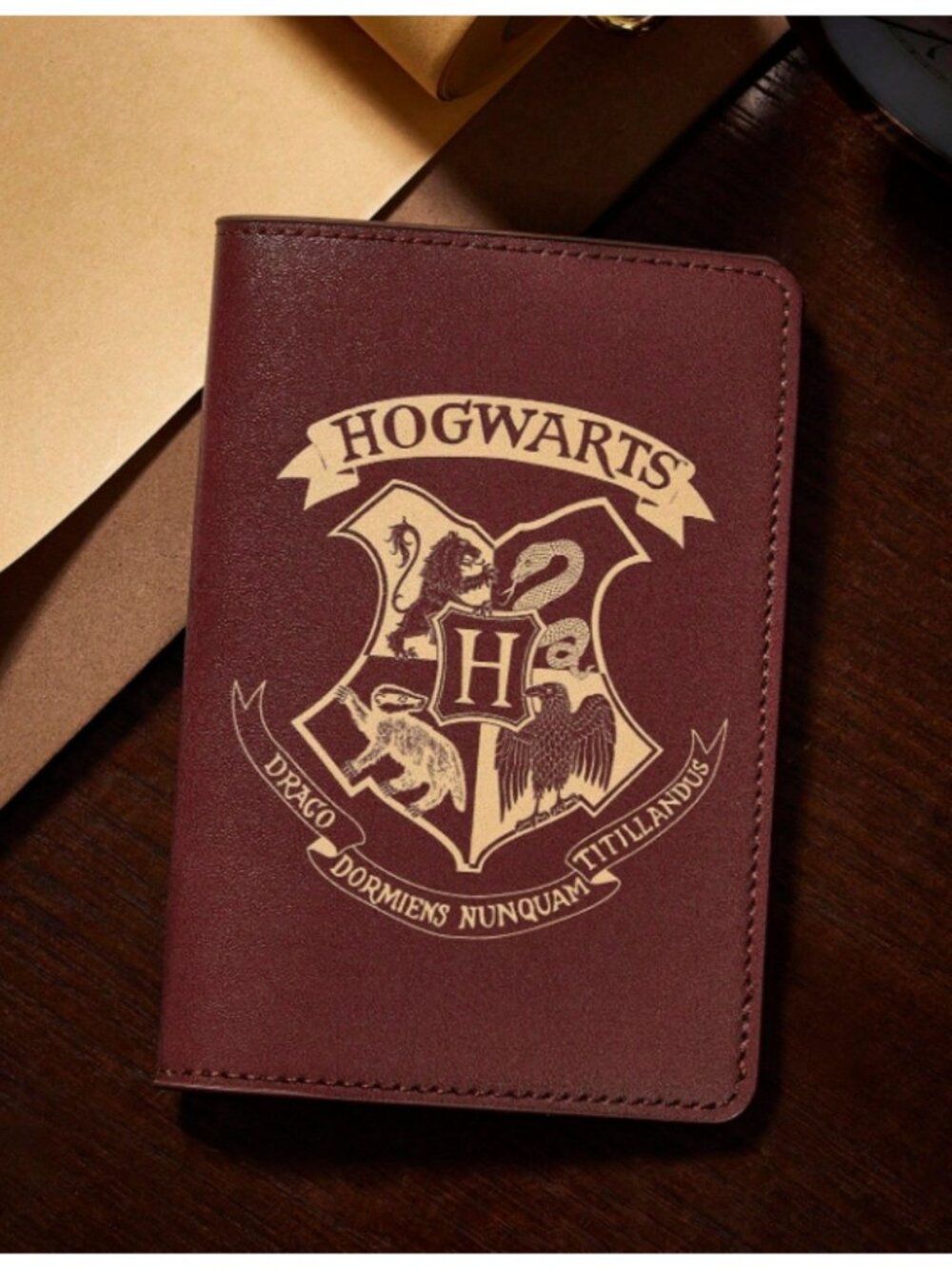 Hogwarts College Badge PU Passport Holder Harry Potter Travel Wallet, Gift‑Ready